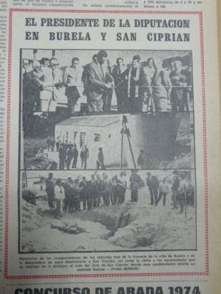 A comezos do verán de 1974 aparece un edificio co que semella un forno na Atalaia, que despois é soterrado. Así o recolle 'El Progreso'